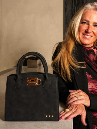 Nixie Nubuck Black Small Tote