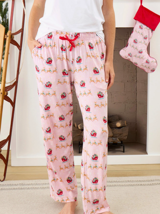 Pink Reindeer Sleigh PJ Set