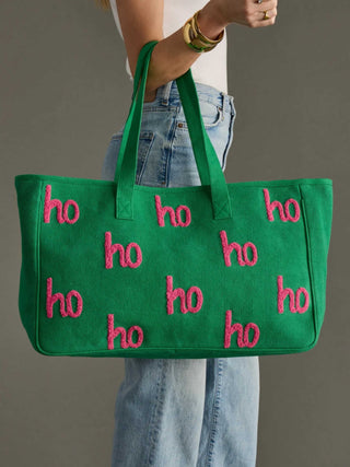 Pink and Green Ho Ho Ho Tote