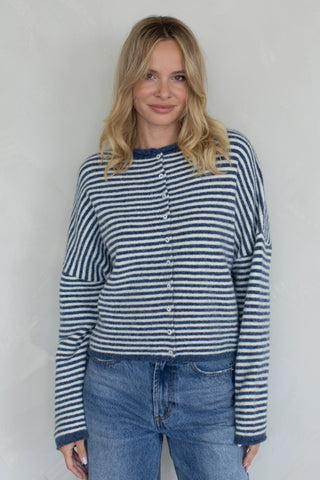 Piper Cardigan - Denim Stripe
