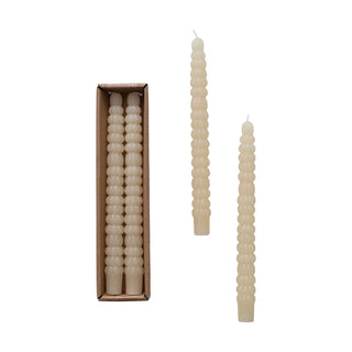 Pumpkin Shaped Taper Candles Ivory