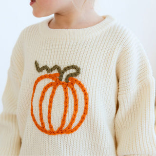 Pumpkin Yarn Knit Sweater - Toddler Girl