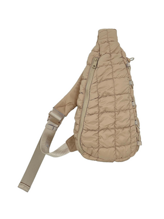 Quilted Sling Bag - Tan