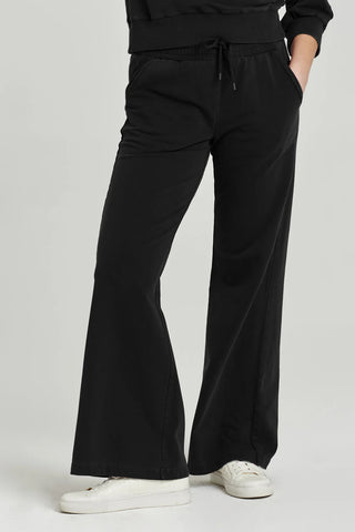 Quincy Wide Leg High Rise Terry - Black