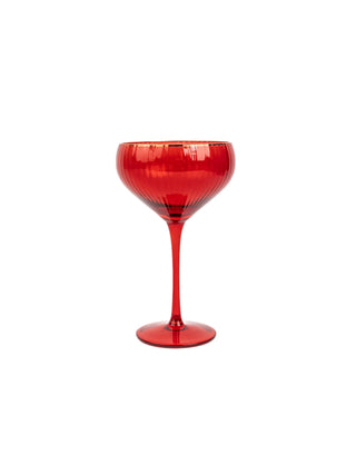 Ribbed Red Glass Coupe