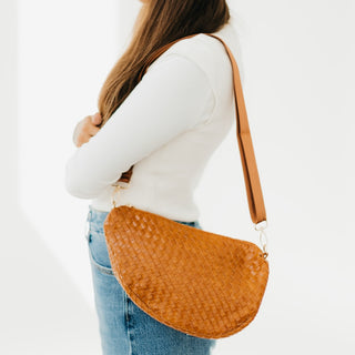 Romee Woven Saddle Bag - Brown