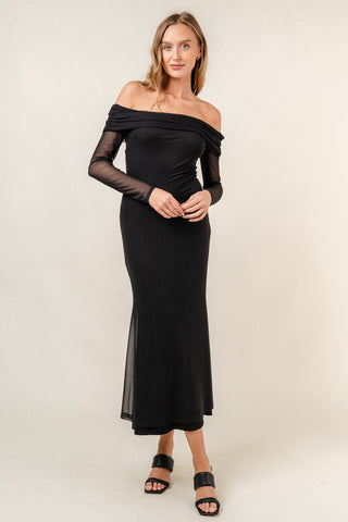 Ruched Off Shoulder Maxi
