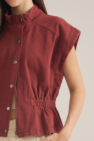Rust Cinched Waist Vest