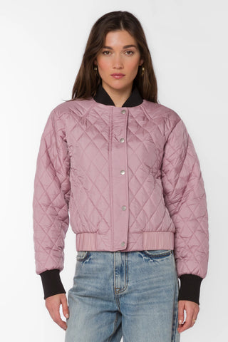 Sakura Quilt Bomber Jacket - Mauve