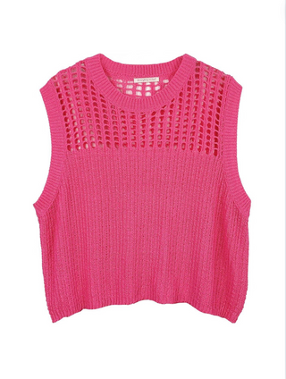 Crochet Blocked Top - Pink