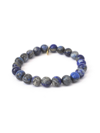 September Birthstone Bracelet 8mm Lapis Lazuli Bead Bracelet