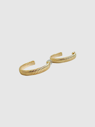 Small Lux Cabled Hoop Earrings - Gold