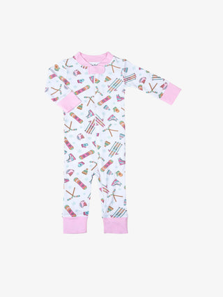 Snow Ready! Zip Pajamas - Pink