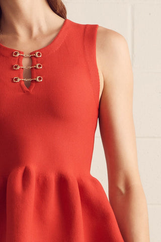 Susie Scarlet Peplum Tank