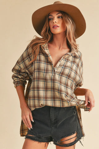Tamra Brown Flannel Top