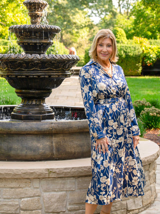 The Kim Navy Print Dress