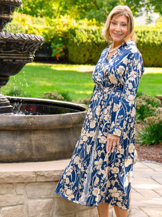 The Kim Navy Print Dress