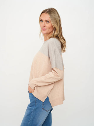 Two Tone Sweater Taupe