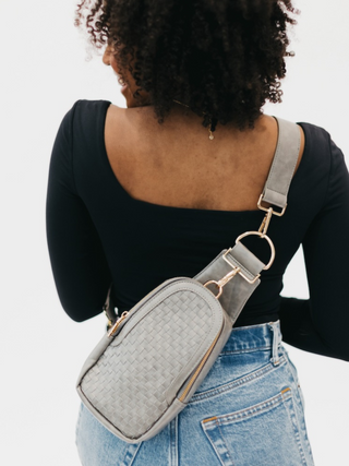 Waverly Woven Sling Bag - Grey