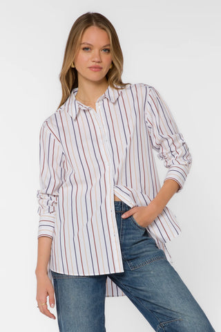 Westerly Dusk Blue Stripe Blouse
