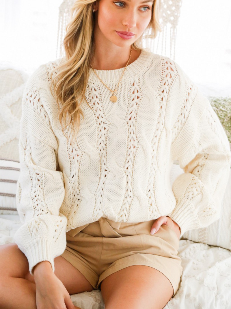 White Whispers Knit Sweater