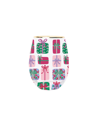 Wine Glass Wrapped in Cheer