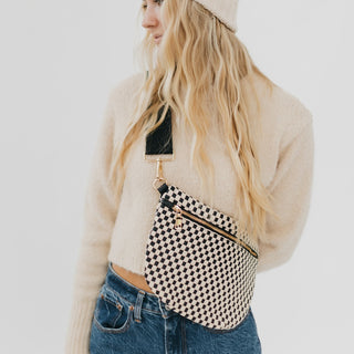 Woven Bum Bag - Black Check