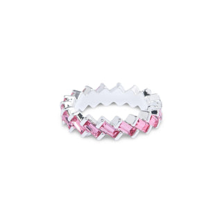 Zig Zag Ring - Silver/Light Rose