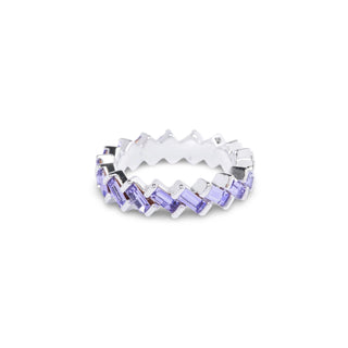 Zig Zag Ring - Silver/Violet