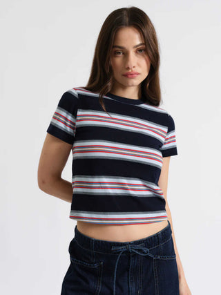 Zuma Crew Neck Tee - Shadow Stripe