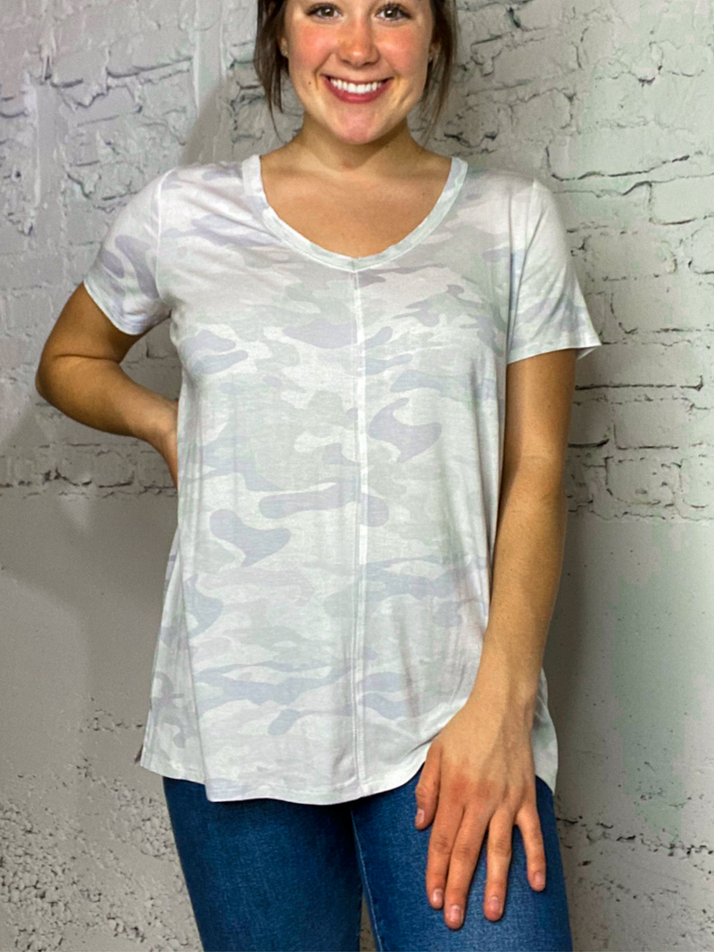 Carson White Camo Tee