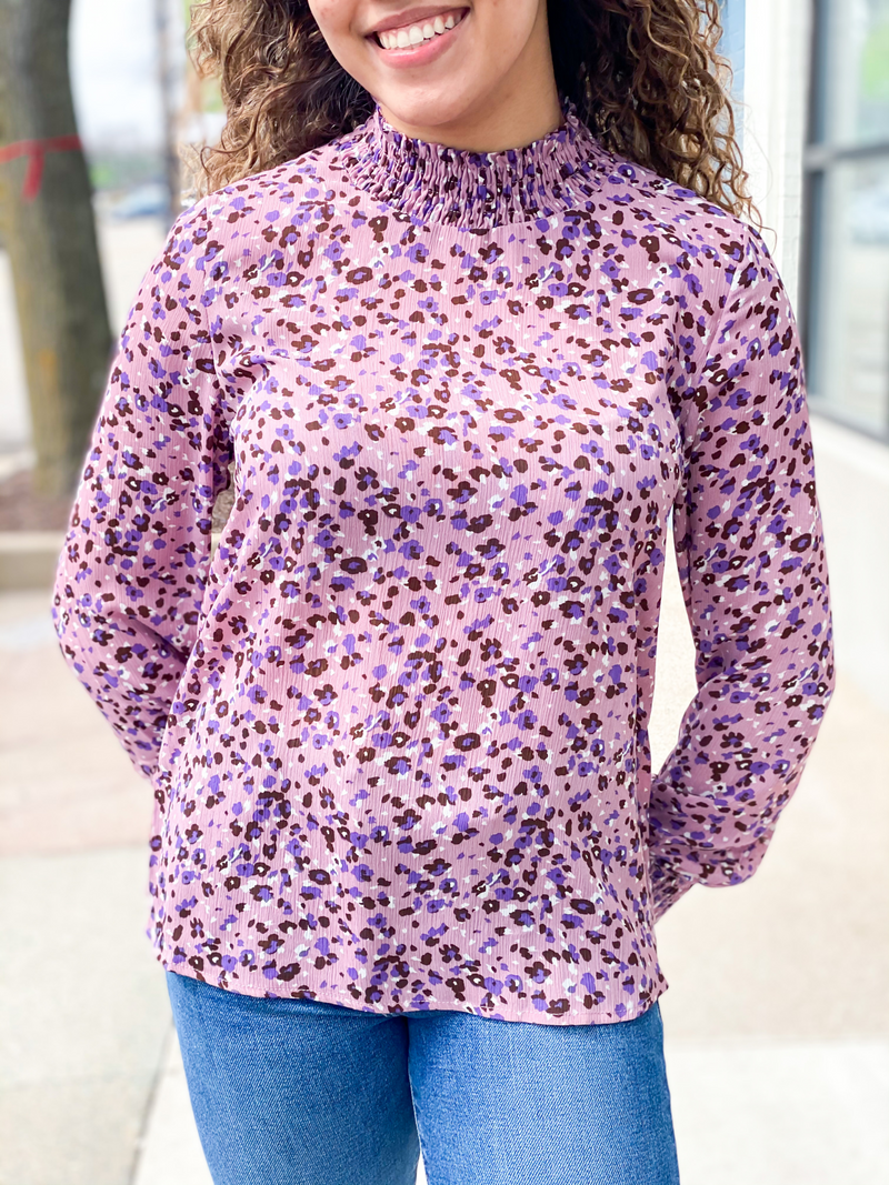Romantic Floral Purple Blouse