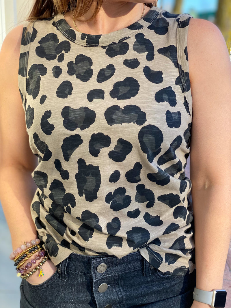 Effie Leopard Tank - Tan
