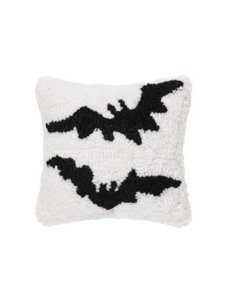 Spooky Bat Hooked Pillow