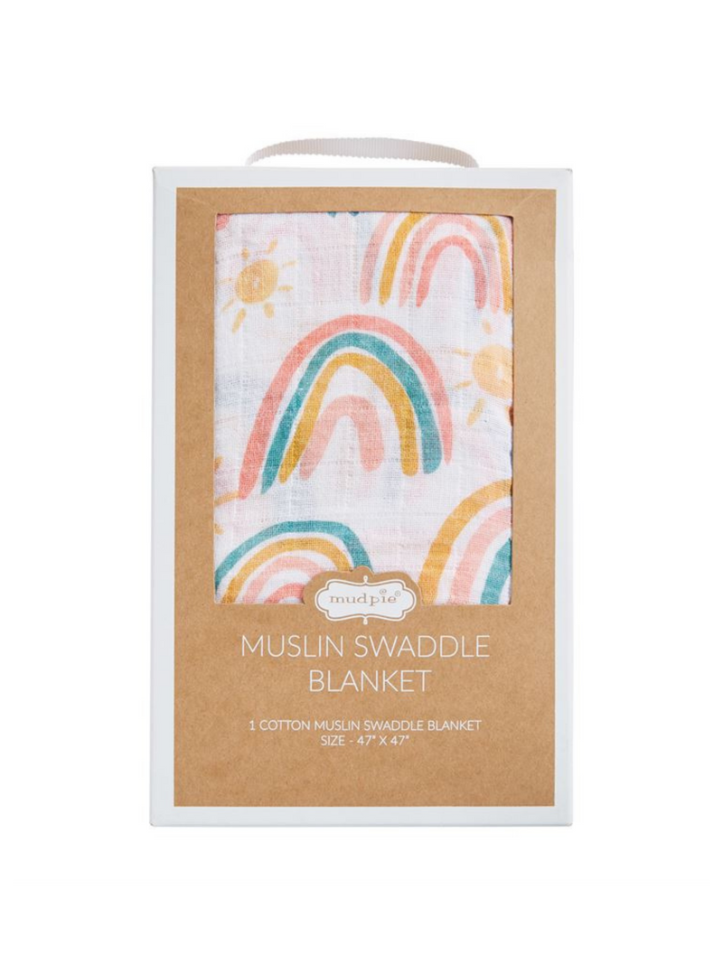Rainbow Muslin Swaddle