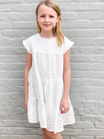 Flower Power White Eyelet Dress