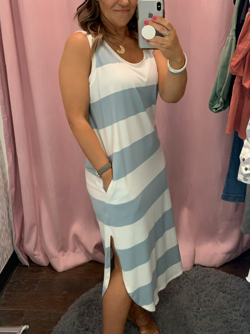 Surf Side Blue Stripe Midi