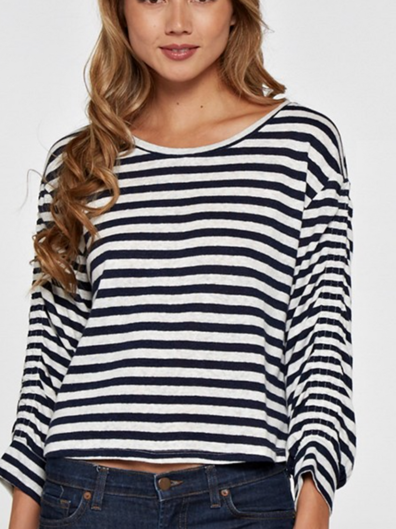 Blissful Navy Stripe Top