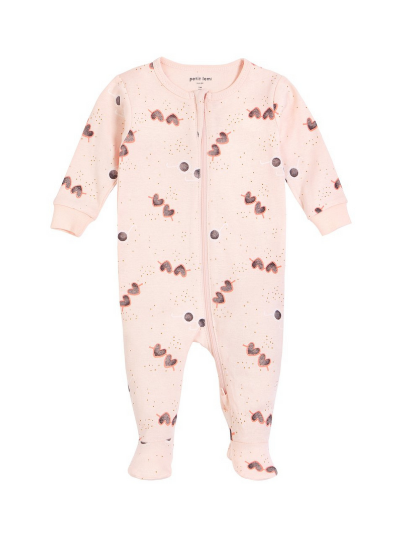 Pink Sunglass Heart Footie