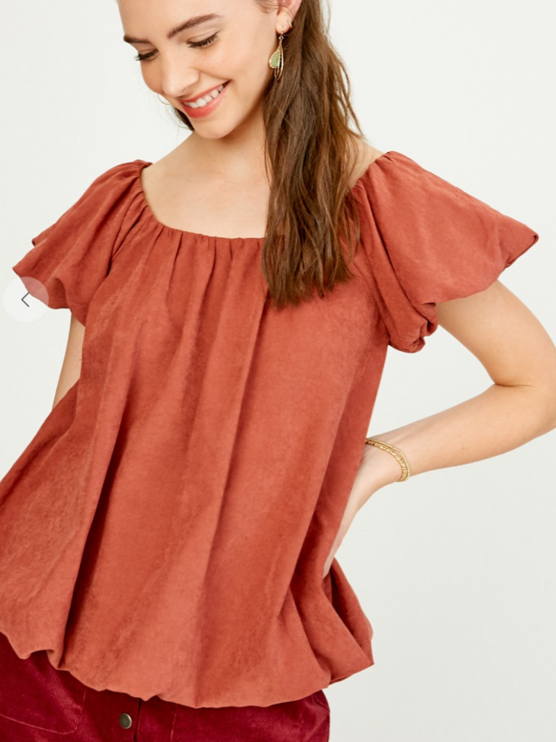 Dylan Red Clay Balloon Sleeve